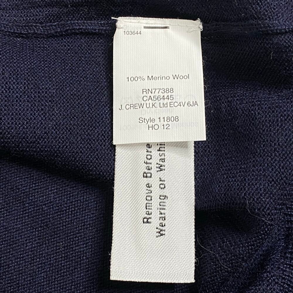J. Crew Tippi Merino Wool Sweater Navy Blue Purple Polka Dot Knit Crewneck Sz XL - Picture 4 of 13